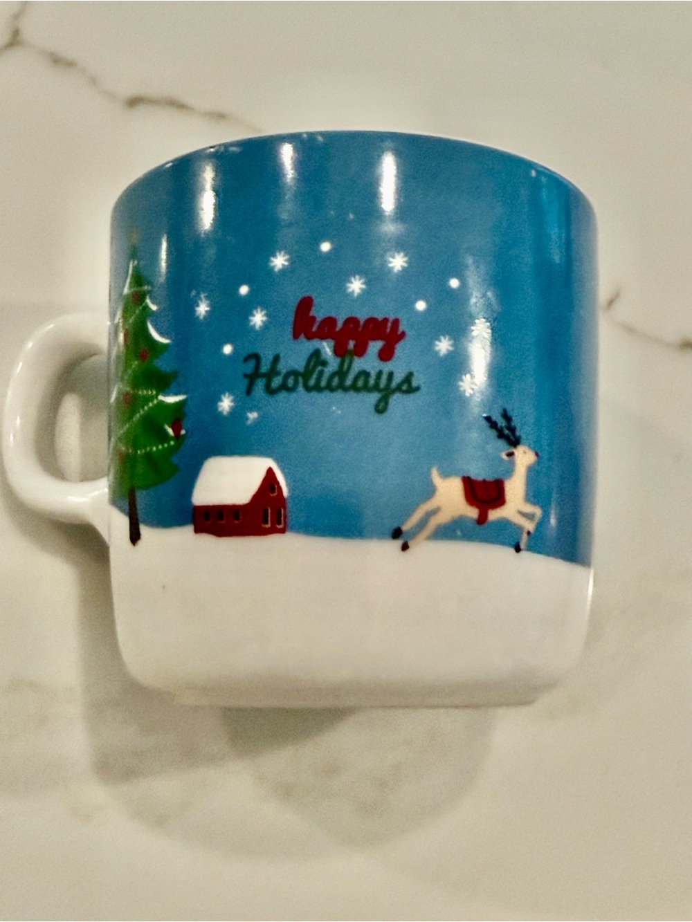 Blue Snowman Holiday baby cup